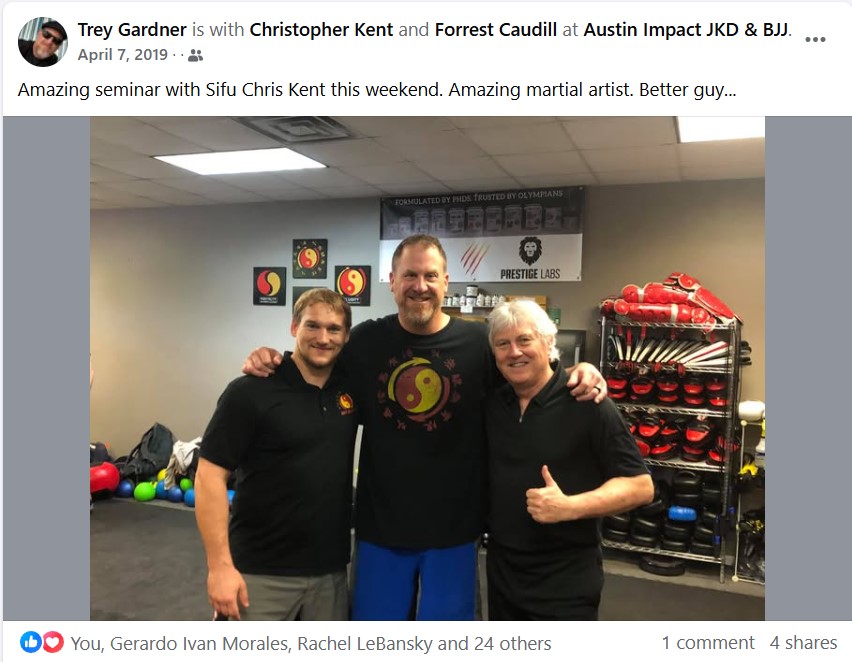 Original seminar attendee post with Chris Kent